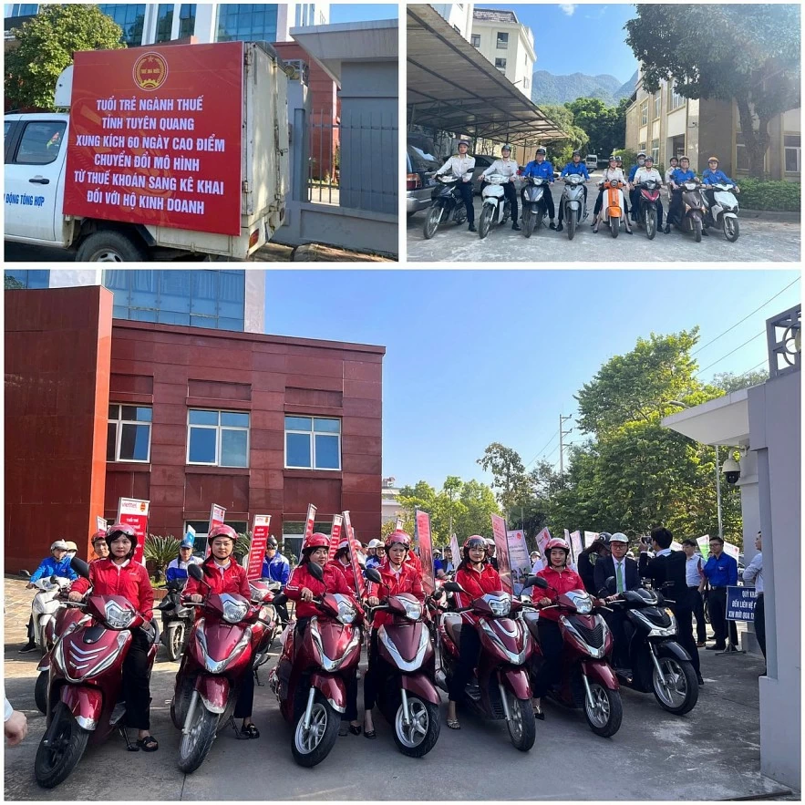 Tuổi trẻ Thuế tỉnh Tuyên Quang xung kích 60 ngày cao điểm chuyển đổi hộ kinh doanh sang kê khai thuế Tuổi trẻ Thuế tỉnh Tuyên Quang xung kích 60 ngày cao điểm chuyển đổi hộ kinh doanh sang kê khai thuế