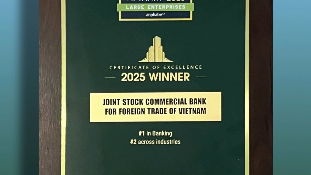 Vietcombank - một thập kỷ giữ vững vị thế ngân hàng có môi trường làm việc tốt nhất Việt Nam