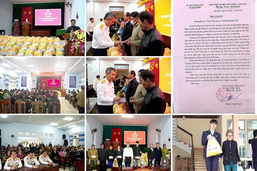 Cục trưởng Cục Thuế Mai Xuân Thành trao tặng 200 suất quà cho người dân vùng lũ tại TP. Huế
