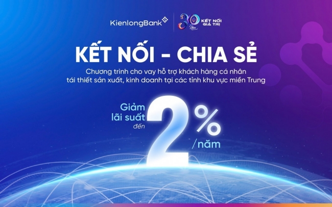 KienlongBank giảm lãi 2%, tăng tốc giải ngân phục hồi sinh kế cho bà con Miền Trung