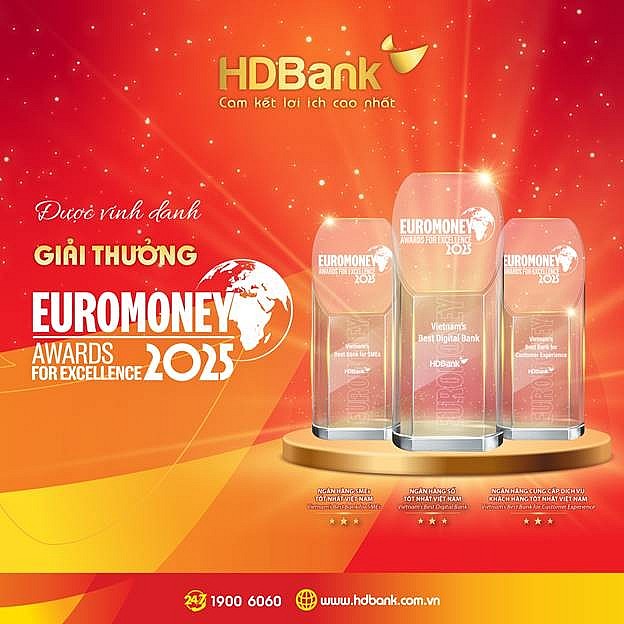 HDBank lập “hat-trick” giải thưởng Euromoney 2025, khẳng định vị thế quốc tế của ngân hàng Việt