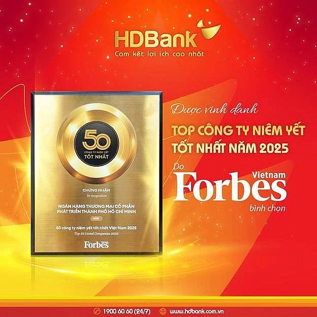 HDBank vào Top 50 doanh nghiệp niêm yết tiêu biểu nhất 2025