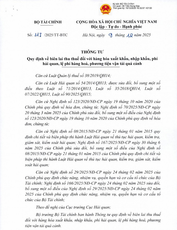 Ban hành quy định về biên lai thu thuế đối với hàng hóa xuất nhập khẩu Ban hành quy định về biên lai thu thuế đối với hàng hóa xuất nhập khẩu