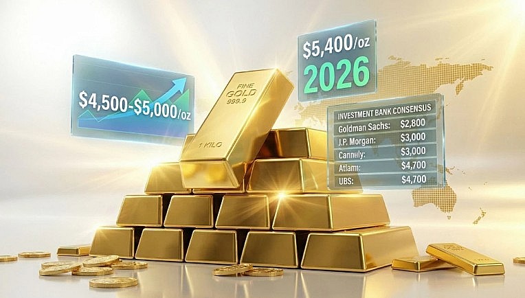 Ngày 7/1: Giá vàng tiếp tục tăng cao, tiến sát mức đỉnh kỷ lục