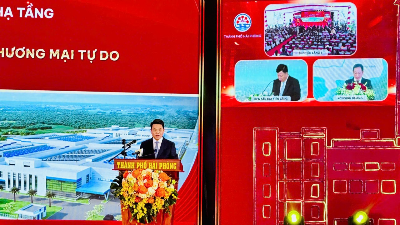 Hải Phòng đồng loạt khởi công 3 khu công nghiệp tổng vốn đầu tư hơn 19.400 tỷ đồng chào mừng Đại hội XIV của Đảng