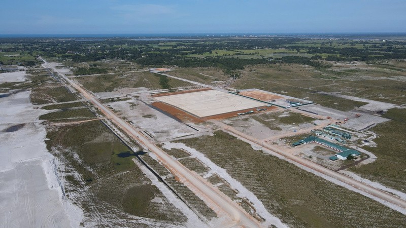 Toàn cảnh công trường dự án Cảng hàng không Quảng Trị. Ảnh: Đắc Thành