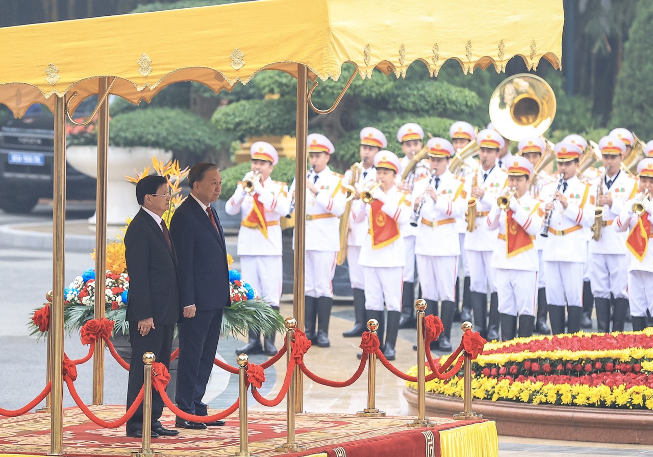 Tổng Bí thư Tô Lâm chủ trì Lễ đón Tổng Bí thư, Chủ tịch nước Lào Thongloun Sisoulith Tổng Bí thư Tô Lâm chủ trì Lễ đón Tổng Bí thư, Chủ tịch nước Lào Thongloun Sisoulith