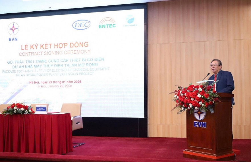 Ký kết hợp đồng cung cấp thiết bị cơ điện Dự án Nhà máy thủy điện Trị An mở rộng