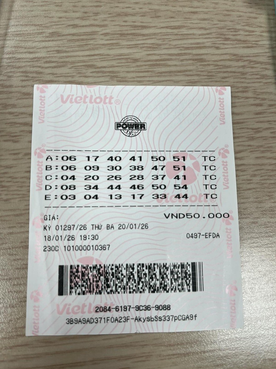 Nam doanh nhân tại TP. Hồ Chí Minh trúng Jackpot 1 xổ số Power 6/55 hơn 257 tỷ đồng