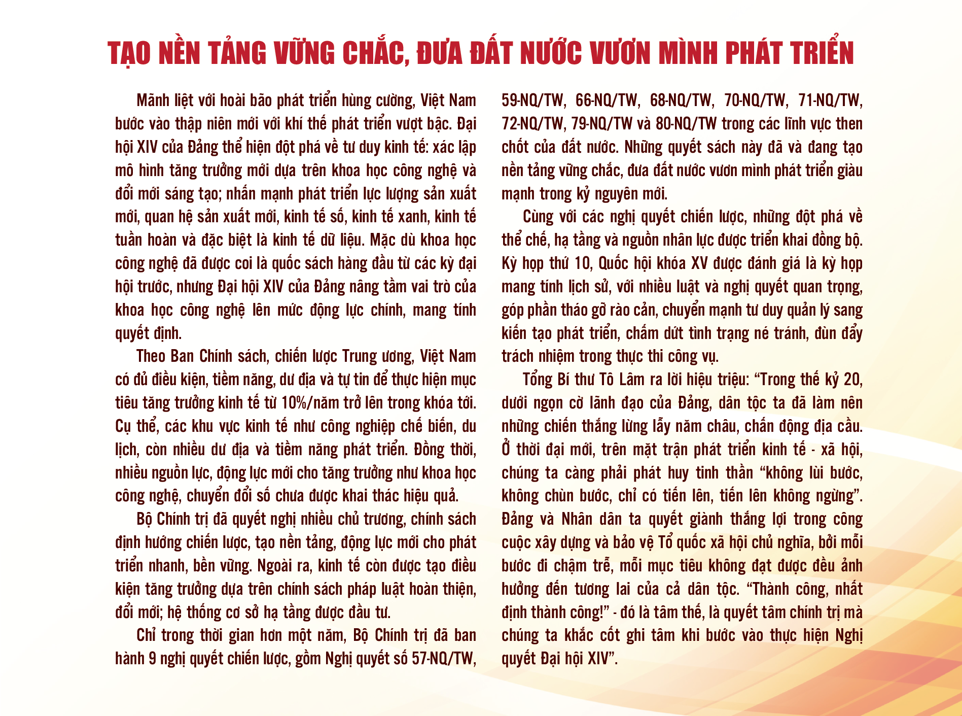 Hoài bão mãnh liệt về một Việt Nam hùng cường