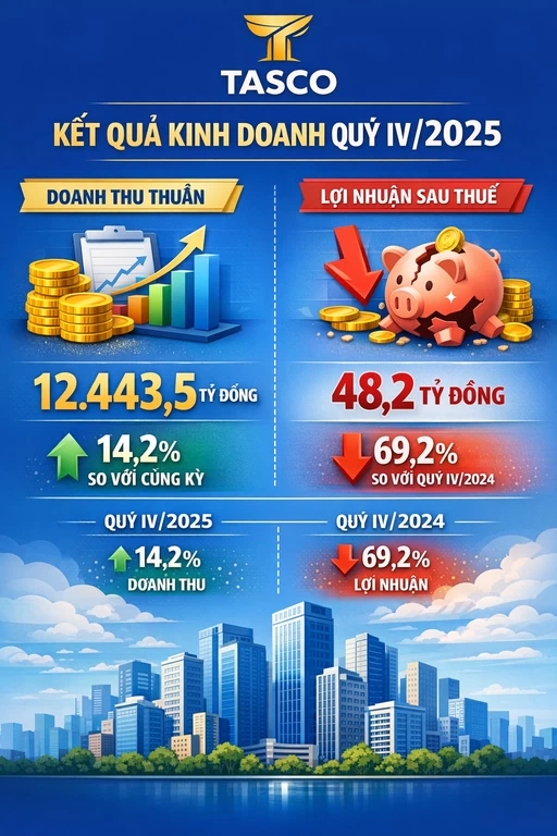 Tasco ấn định ngày chốt danh sách cổ đông tổ chức đại hội 2026 Tasco ấn định ngày chốt danh sách cổ đông tổ chức đại hội 2026