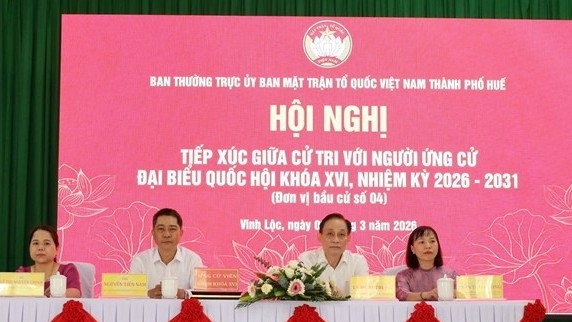 Ứng cử viên đại biểu Quốc hội và HĐND TP. Huế tiếp xúc cử tri, trình bày chương trình hành động