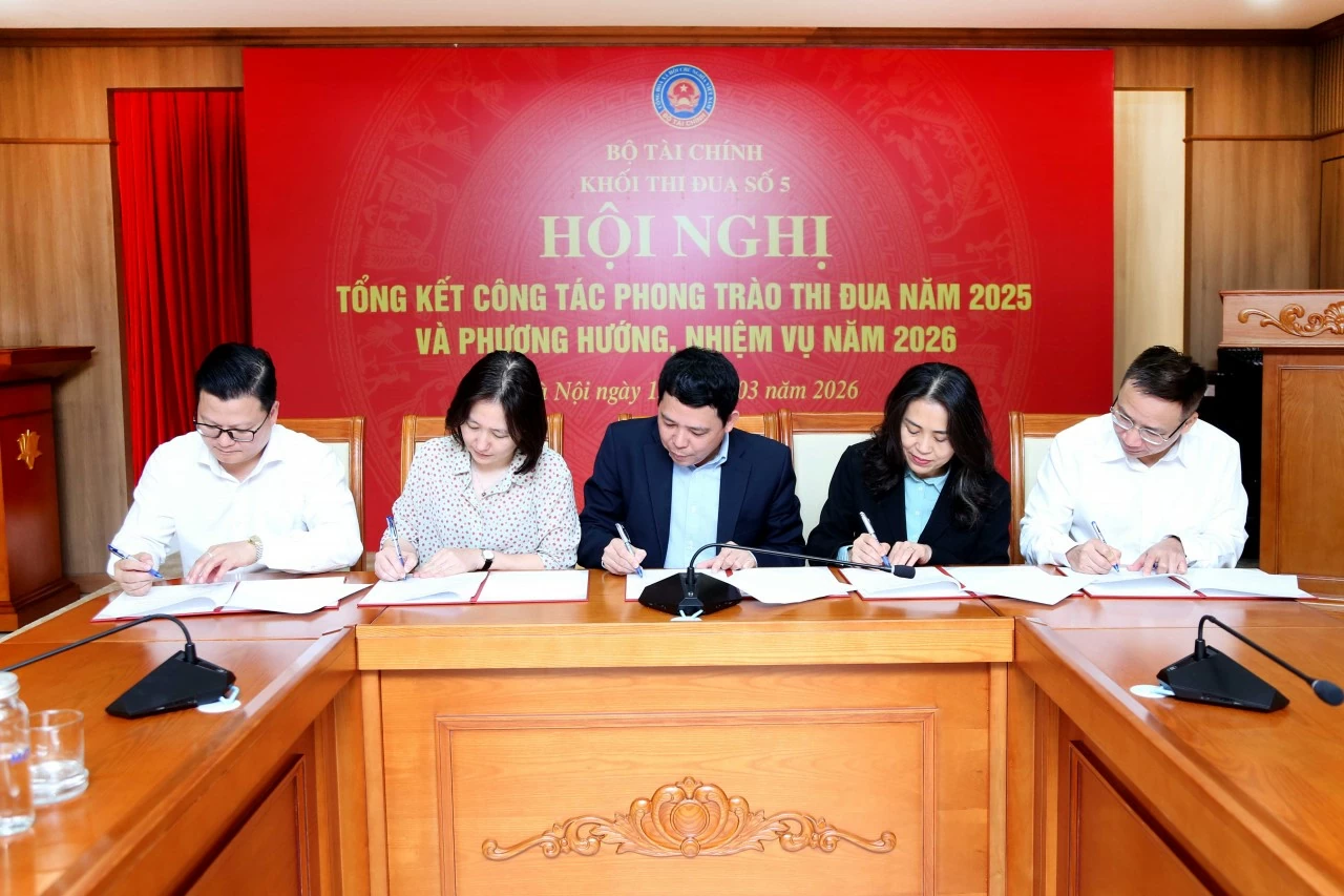 Khối Thi đua số 5 Bộ Tài chính phát động và ký giao ước thi đua năm 2026 Khối Thi đua số 5 Bộ Tài chính phát động và ký giao ước thi đua năm 2026