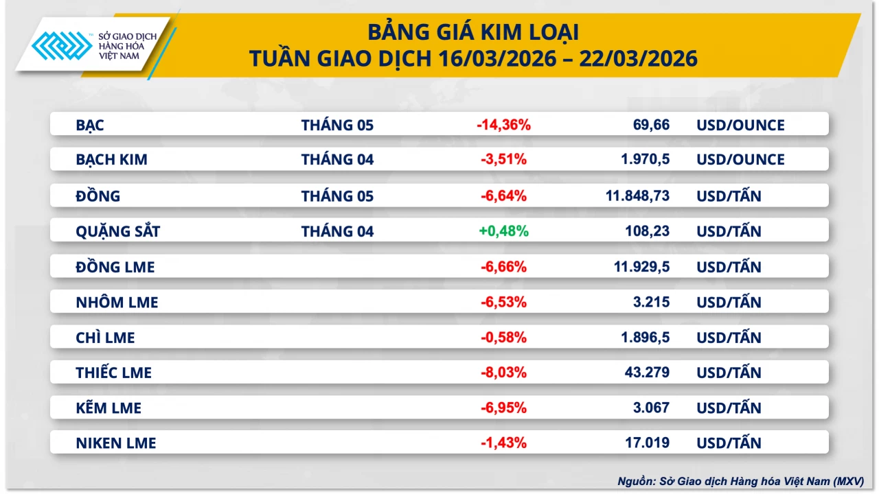 Giá bạc “bốc hơi” 14%, kéo dài chuỗi 8 phiên đi xuống