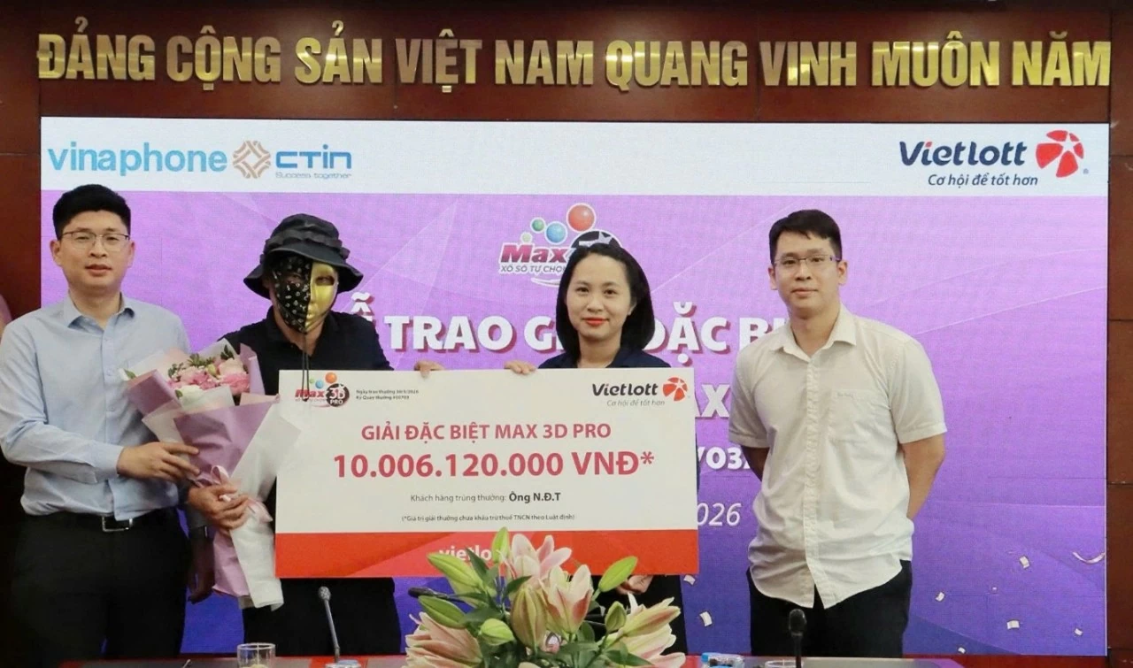 Thêm một người chơi Vietlott trúng 23 giải xổ số tự chọn Max 3D Pro