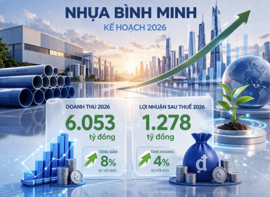Nhựa Bình Minh đặt kế hoạch doanh thu hơn 6.000 tỷ đồng năm 2026