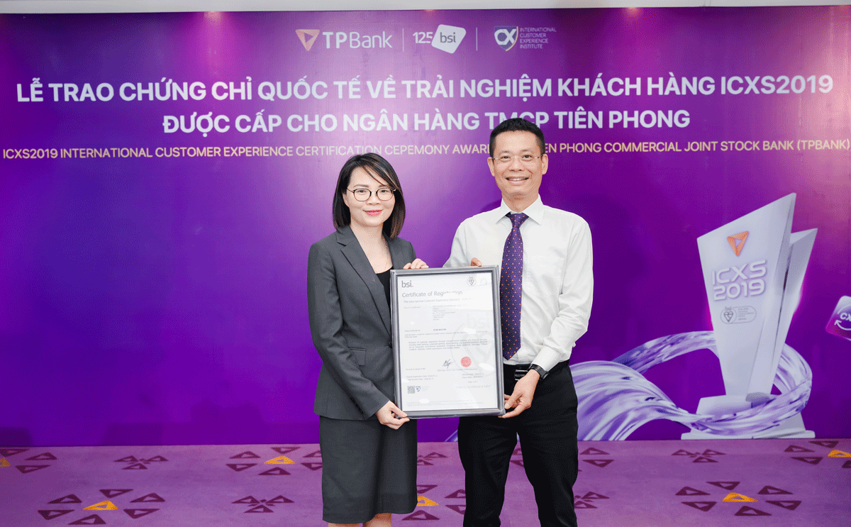 TPBank đạt chuẩn quốc tế ICXS2019 về trải nghiệm khách hàng TPBank đạt chuẩn quốc tế ICXS2019 về trải nghiệm khách hàng