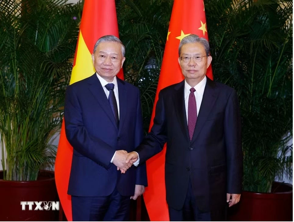 Tổng Bí thư, Chủ tịch nước Tô Lâm hội kiến Ủy viên trưởng Nhân đại toàn quốc Trung Quốc Triệu Lạc Tế Tổng Bí thư, Chủ tịch nước Tô Lâm hội kiến Ủy viên trưởng Nhân đại toàn quốc Trung Quốc Triệu Lạc Tế