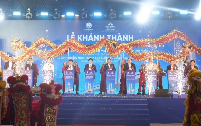 Hòa Phát khánh thành nhà máy sản xuất ống thép tại Tây Ninh công suất 400.000 tấn mỗi năm