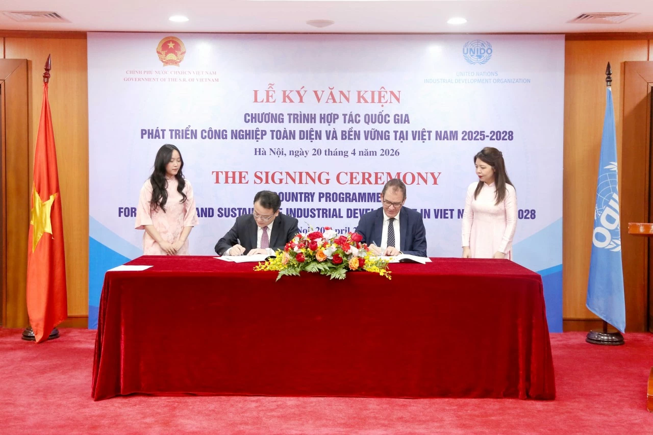 Việt Nam và UNIDO ký kết Chương trình Hợp tác Quốc gia phát triển công nghiệp toàn diện và bền vững 2025 - 2030