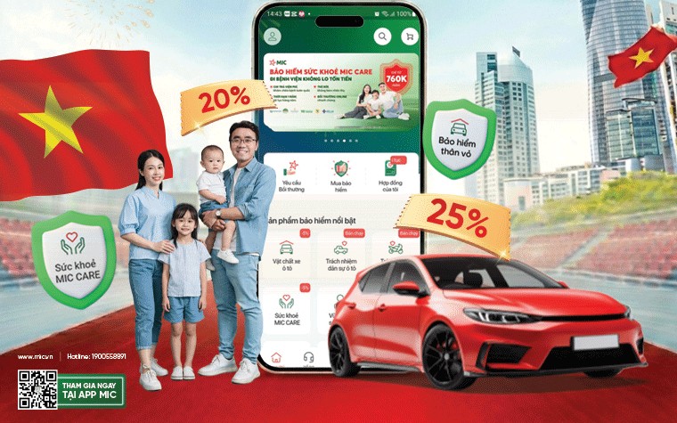 Bảo hiểm Quân đội ưu đãi đến 5% trên App: Bảo vệ "kép" Sức khỏe và Xe dịp 30/4