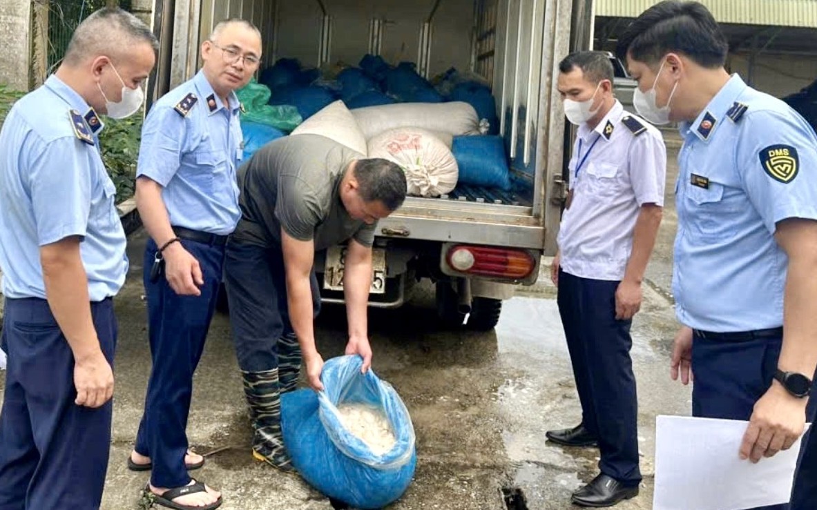 Hưng Yên: Chặn đứng hơn 1 tấn lòng lợn ôi thiu trên đường tuồn ra thị trường