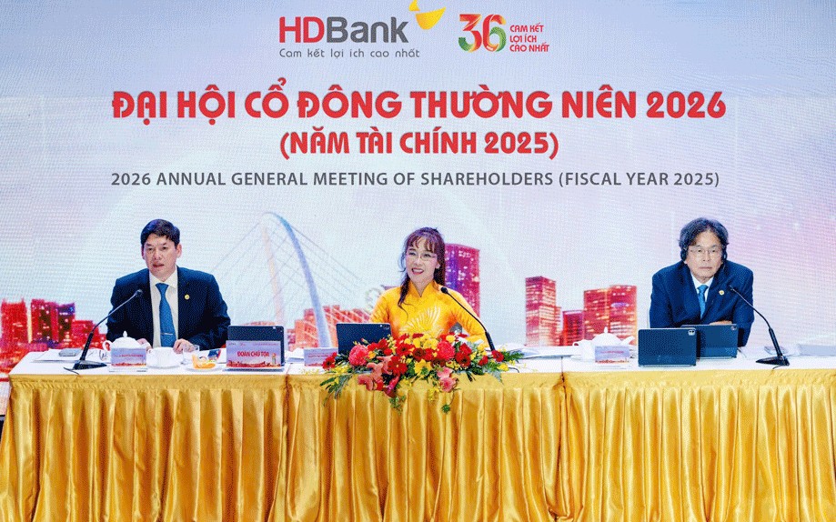 Đại hội cổ đông HDBank 2026: Đặt kế hoạch lợi nhuận tăng 41%, quy mô tiệm cận 1,2 triệu tỷ đồng