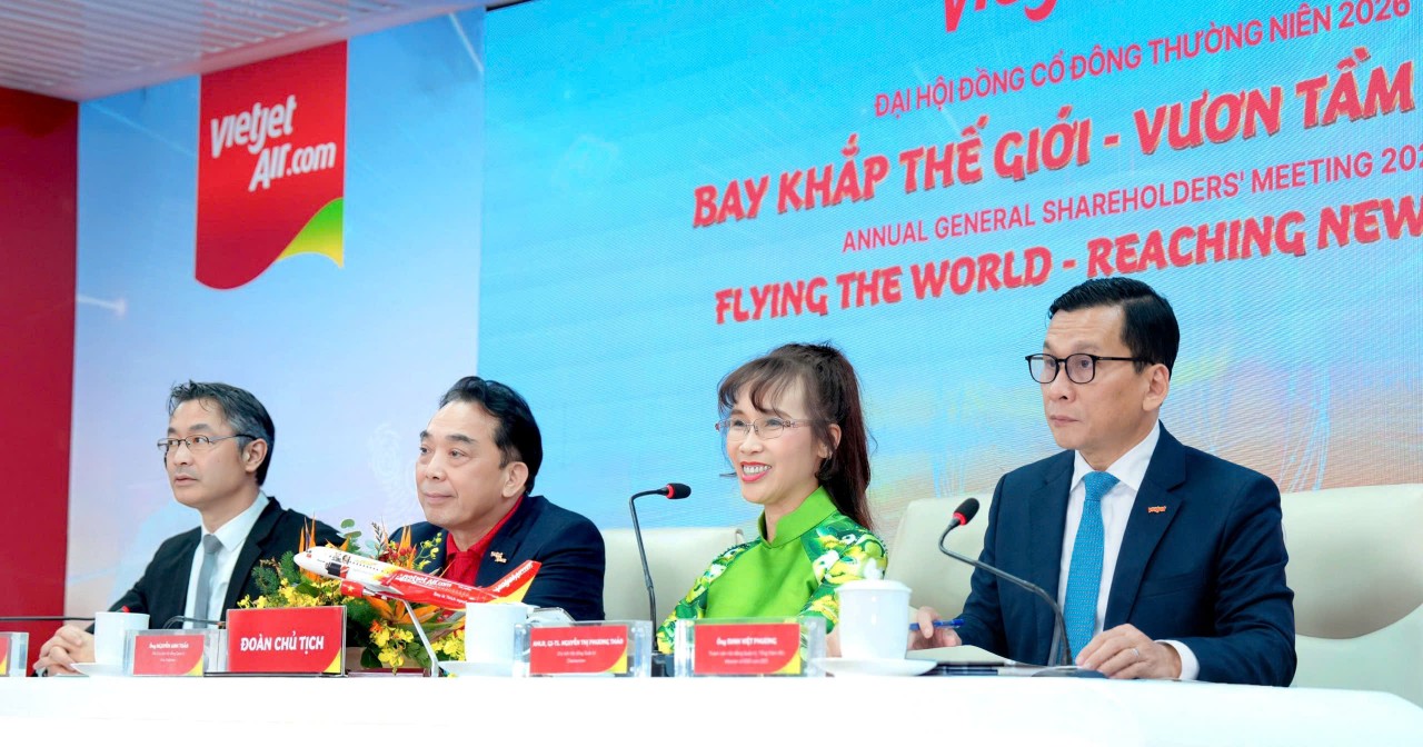 ĐHĐCD Vietjet 2026: Chia cổ tức 30%, tiếp tục mở rộng mạng bay, thu hút đầu tư quốc tế