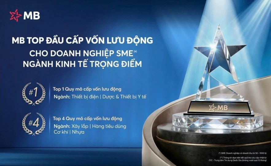 MB - Ngân hàng  top đầu Cấp vốn lưu động cho doanh nghiệp SME thuộc ngành kinh tế trọng điểm