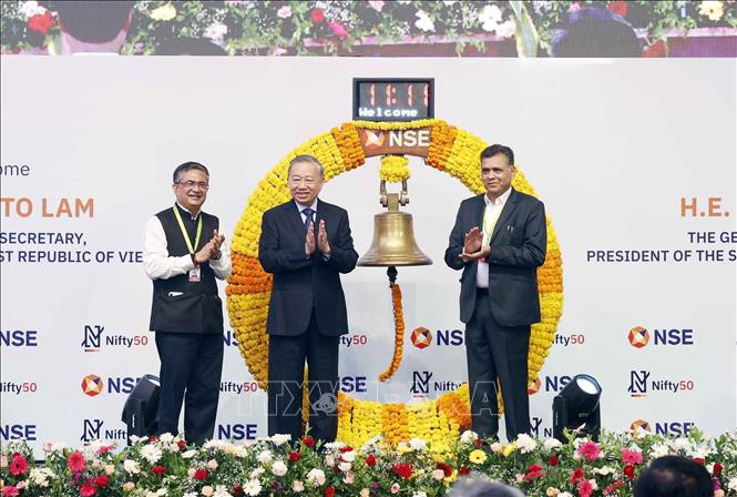 Tổng Bí thư, Chủ tịch nước Tô Lâm thăm Sàn giao dịch Chứng khoán Quốc gia Ấn Độ