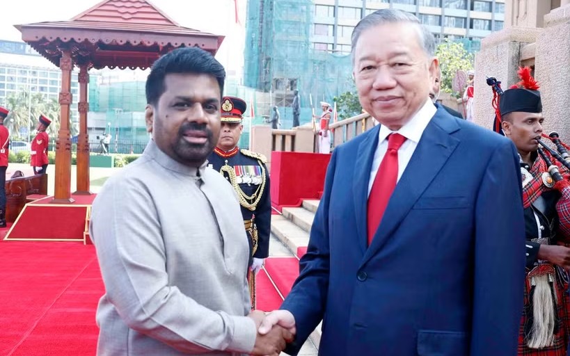 Lễ đón trọng thể Tổng Bí thư, Chủ tịch nước Tô Lâm thăm cấp Nhà nước Sri Lanka