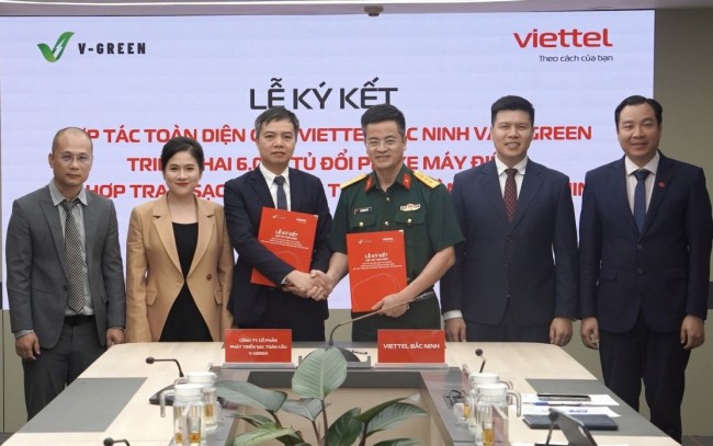 V-Green hợp tác với Viettel bắc ninh triển khai 6.000 tủ đổi pin xe máy điện