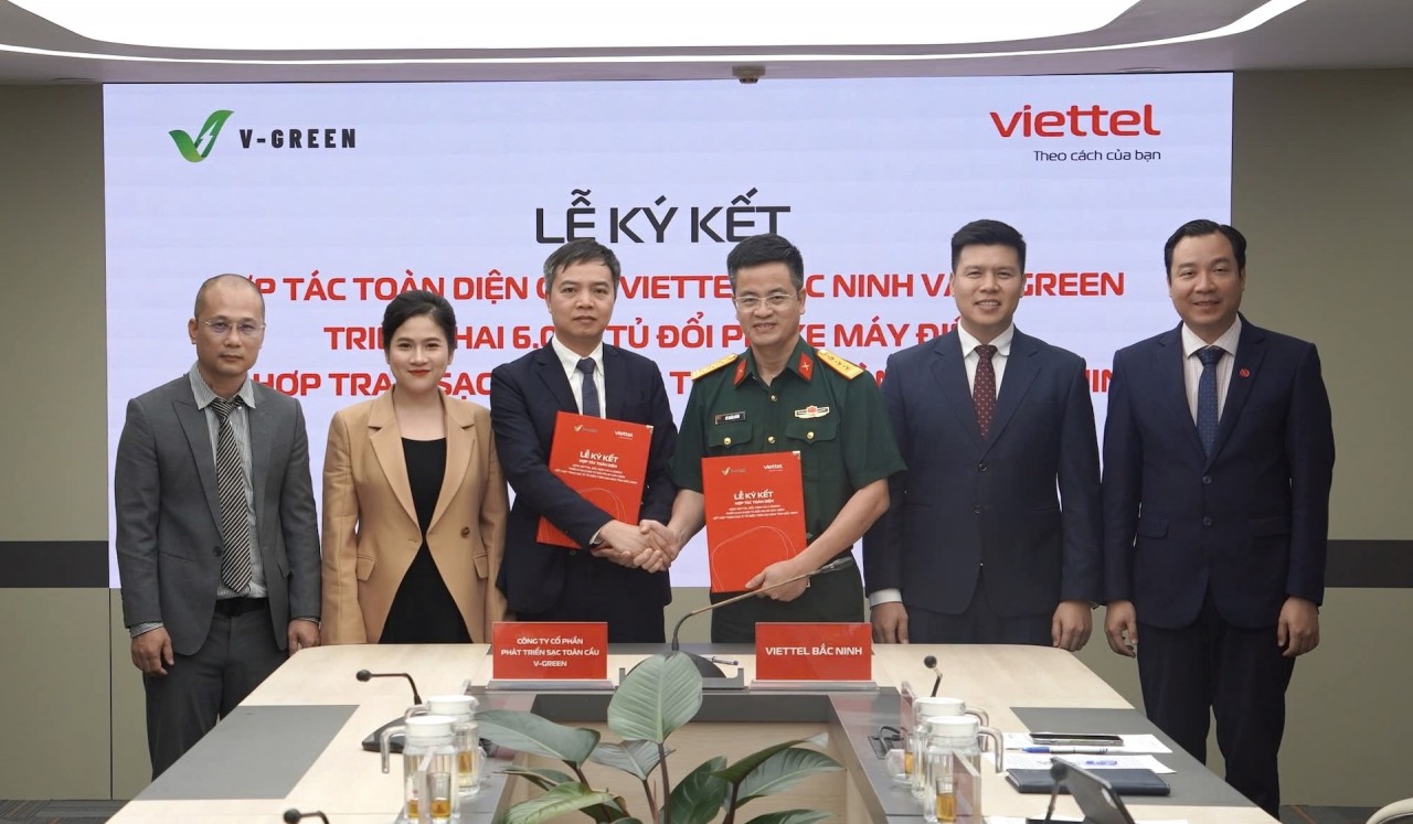 V-Green hợp tác với Viettel bắc ninh triển khai 6.000 tủ đổi pin xe máy điện