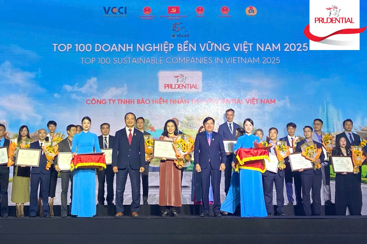 9 năm liên tiếp Top 100 Doanh nghiệp Phát triển Bền vững: Prudential Việt Nam kiên định với giá trị dài hạn