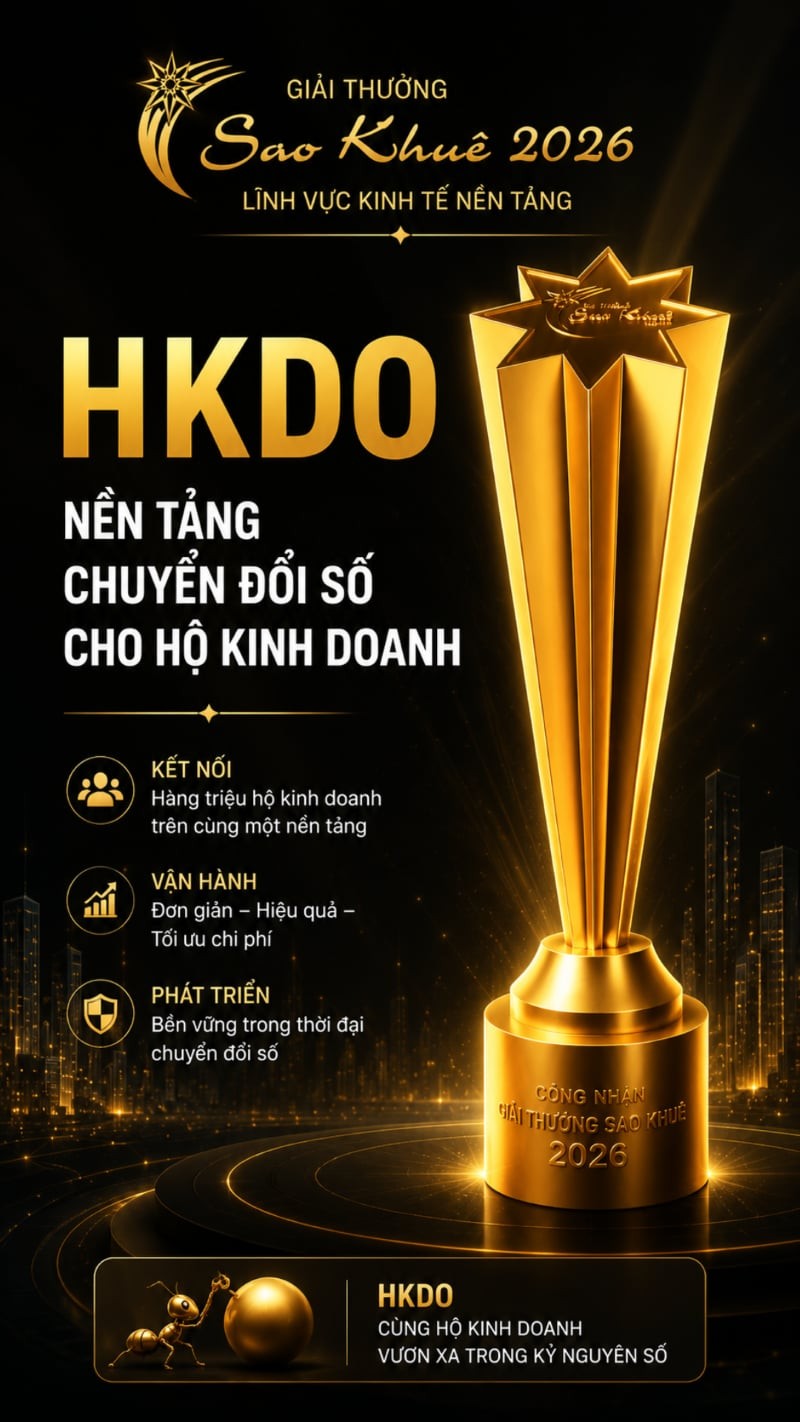 HKDO đạt Sao Khuê 2026 - Nền tảng chuyển đổi số cho hộ kinh doanh