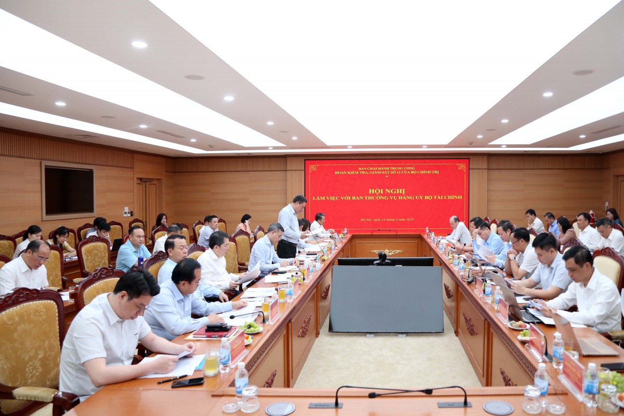 Đoàn kiểm tra, giám sát số 12 của Bộ Chính trị, Ban Bí thư làm việc với Ban Thường vụ Đảng ủy Bộ Tài chính