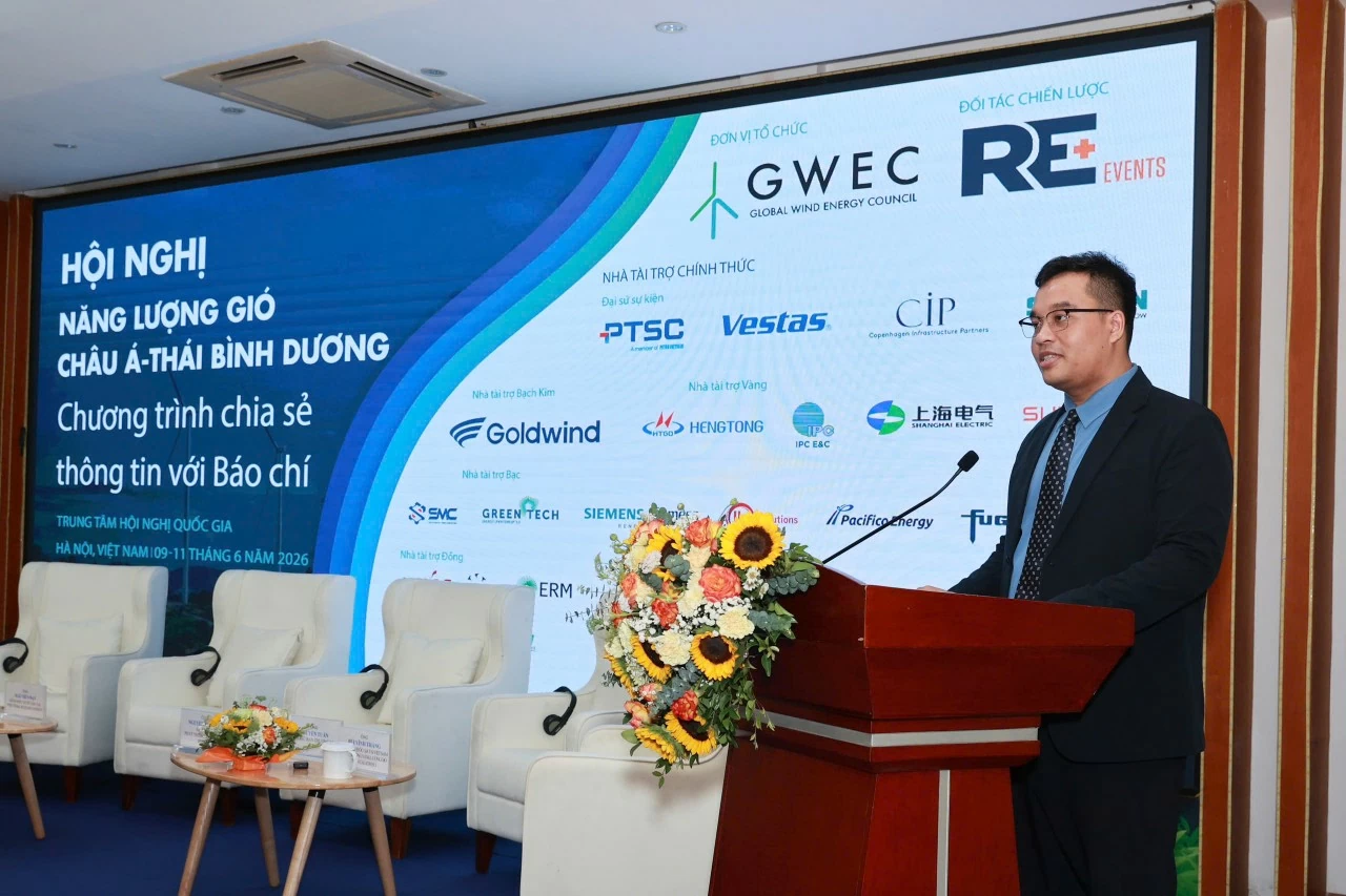 Hội nghị Năng lượng gió Châu Á - Thái Bình Dương 2026 sẽ diễn ra đầu tháng 6 tại Việt Nam
