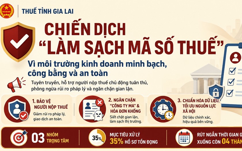 Thuế tỉnh Gia Lai triển khai chiến dịch làm sạch mã số thuế, vì môi trường kinh doanh minh bạch