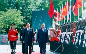 Lễ đón trọng thể Tổng Bí thư, Chủ tịch nước Tô Lâm và Phu nhân thăm chính thức Vương quốc Thái Lan