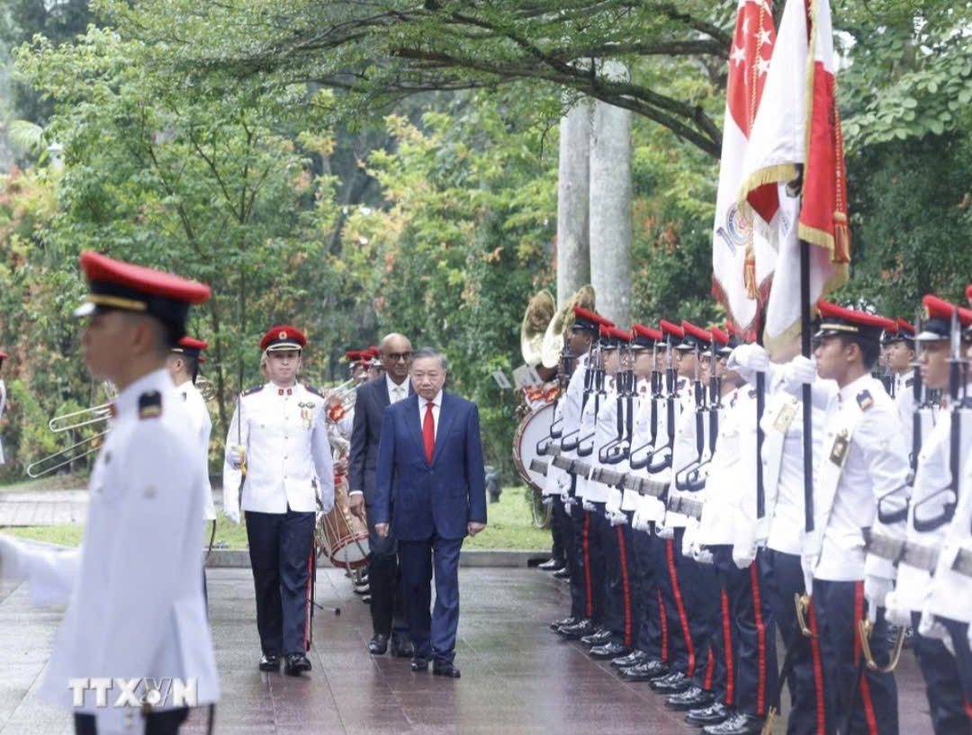 Lễ đón Tổng Bí thư, Chủ tịch nước Tô Lâm và Phu nhân thăm cấp Nhà nước tới Singapore Lễ đón Tổng Bí thư, Chủ tịch nước Tô Lâm và Phu nhân thăm cấp Nhà nước tới Singapore