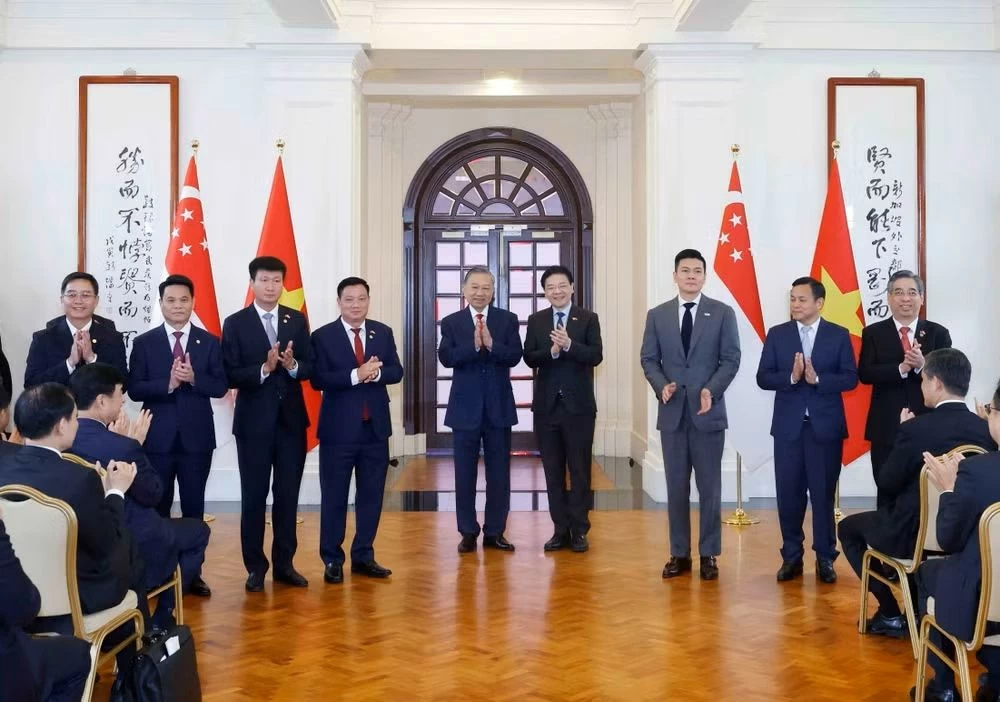 Tổng Bí thư, Chủ tịch nước Tô Lâm hội đàm với Thủ tướng Singapore Lawrence Wong Tổng Bí thư, Chủ tịch nước Tô Lâm hội đàm với Thủ tướng Singapore Lawrence Wong