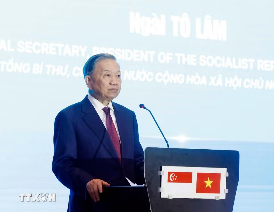 Tổng Bí thư, Chủ tịch nước Tô Lâm: Hợp tác công nghệ sẽ trở thành một trụ cột quan trọng trong quan hệ Việt Nam-Singapore Tổng Bí thư, Chủ tịch nước Tô Lâm: Hợp tác công nghệ sẽ trở thành một trụ cột quan trọng trong quan hệ Việt Nam-Singapore