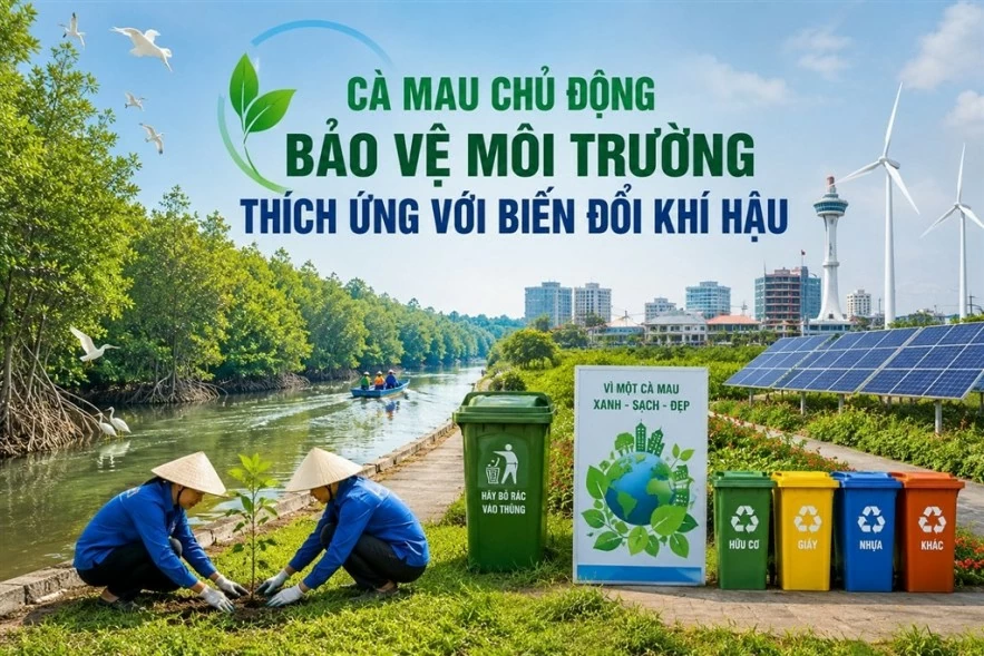 Cà Mau đồng bộ giải pháp bảo vệ môi trường, nâng cao năng lực thích ứng biến đổi khí hậu