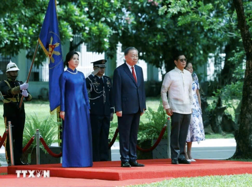 Lễ đón Tổng Bí thư, Chủ tịch nước Tô Lâm thăm cấp Nhà nước Philippines