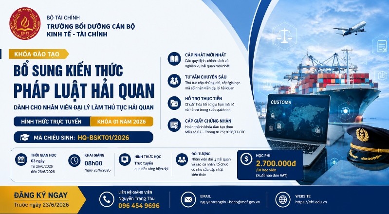 Khóa đào tạo bổ sung kiến thức pháp luật hải quan dành cho nhân viên đại lý làm thủ tục hải quan Khóa đào tạo bổ sung kiến thức pháp luật hải quan dành cho nhân viên đại lý làm thủ tục hải quan