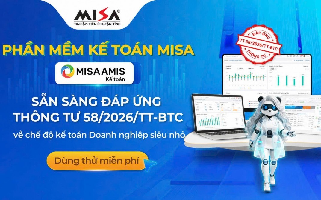 Phần mềm kế toán MISA sẵn sàng đáp ứng chế độ kế toán doanh nghiệp siêu nhỏ