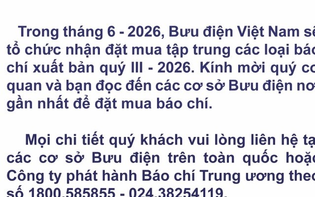 Bưu điện Việt Nam trân trọng thông báo
