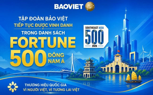 Tập đoàn Bảo Việt tiếp tục được vinh danh trong danh sách Fortune 500 Đông Nam Á