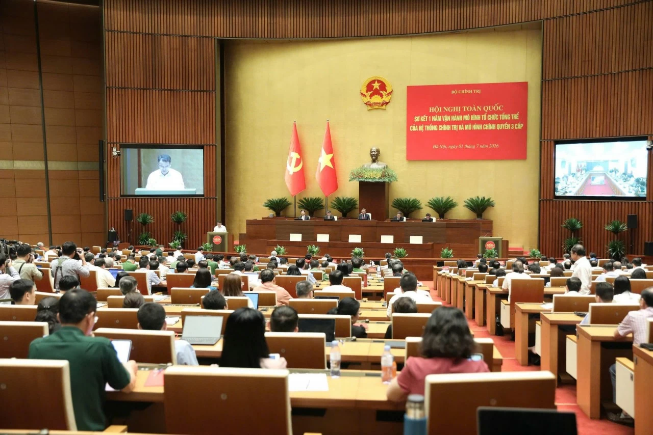Hội nghị toàn quốc sơ kết 1 năm vận hành mô hình tổ chức tổng thể của hệ thống chính trị, mô hình chính quyền 3 cấp