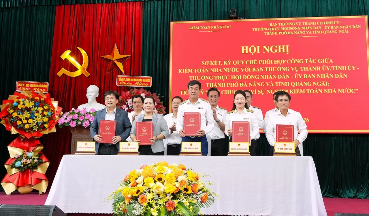 Kiểm toán nhà nước ký quy chế phối hợp với Đà Nẵng và Quảng Ngãi